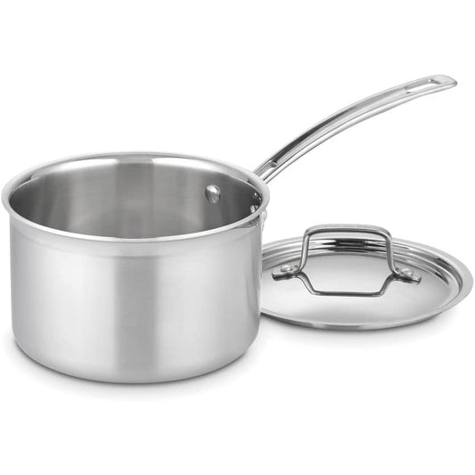 Cuisinart MCP193-18N Multiclad Pro Triple Ply Stainless 3-Quart Skillet, Saucepan w/Cover