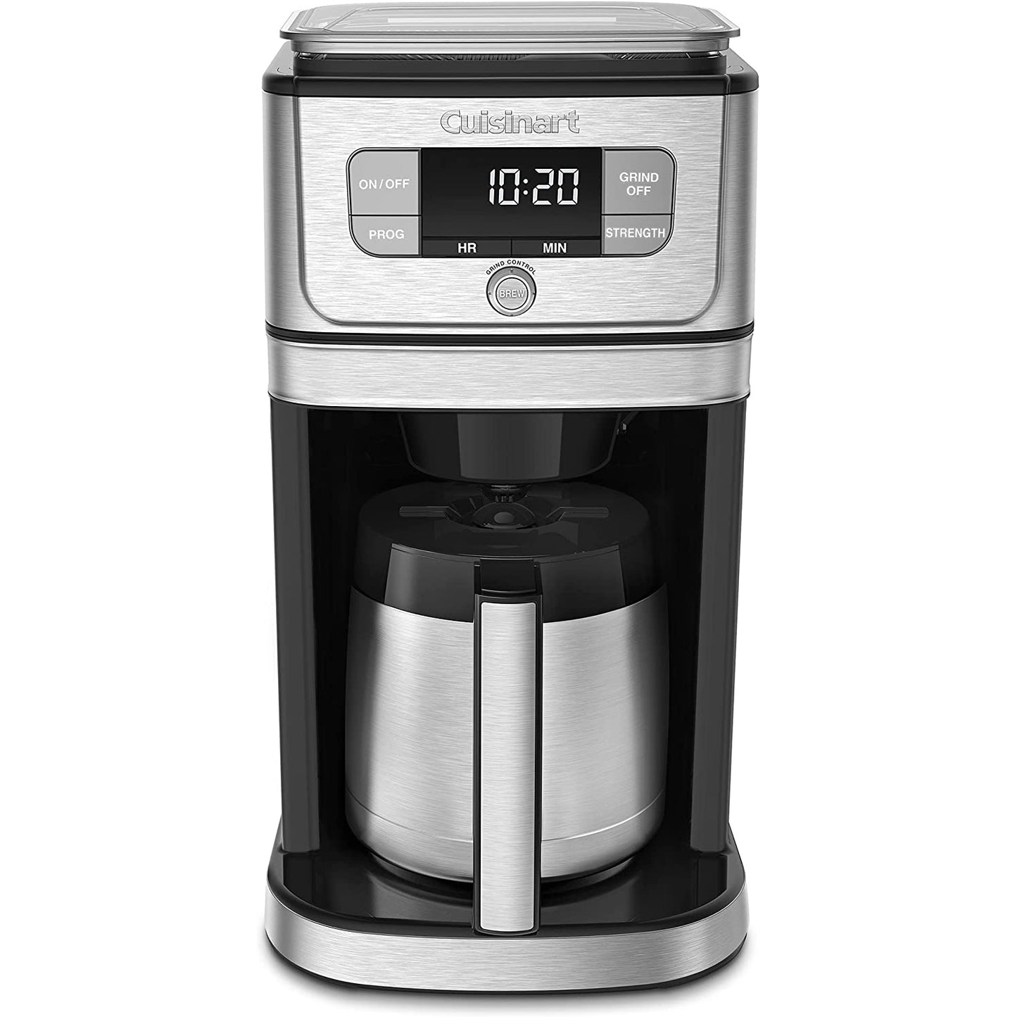 Cuisinart DGB-850 Burr Grind & Brew 10-Cup Coffeemaker with Thermal Carafe, Black/Stainless Steel, Silver