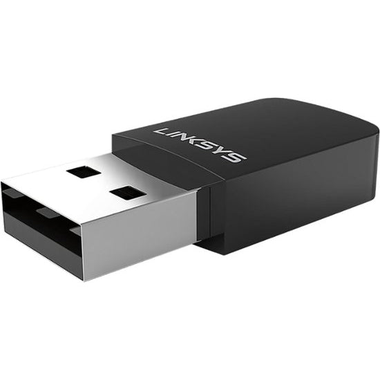 Linksys - Next-Gen AC Dual-Band AC600 USB Network Adapter - Black