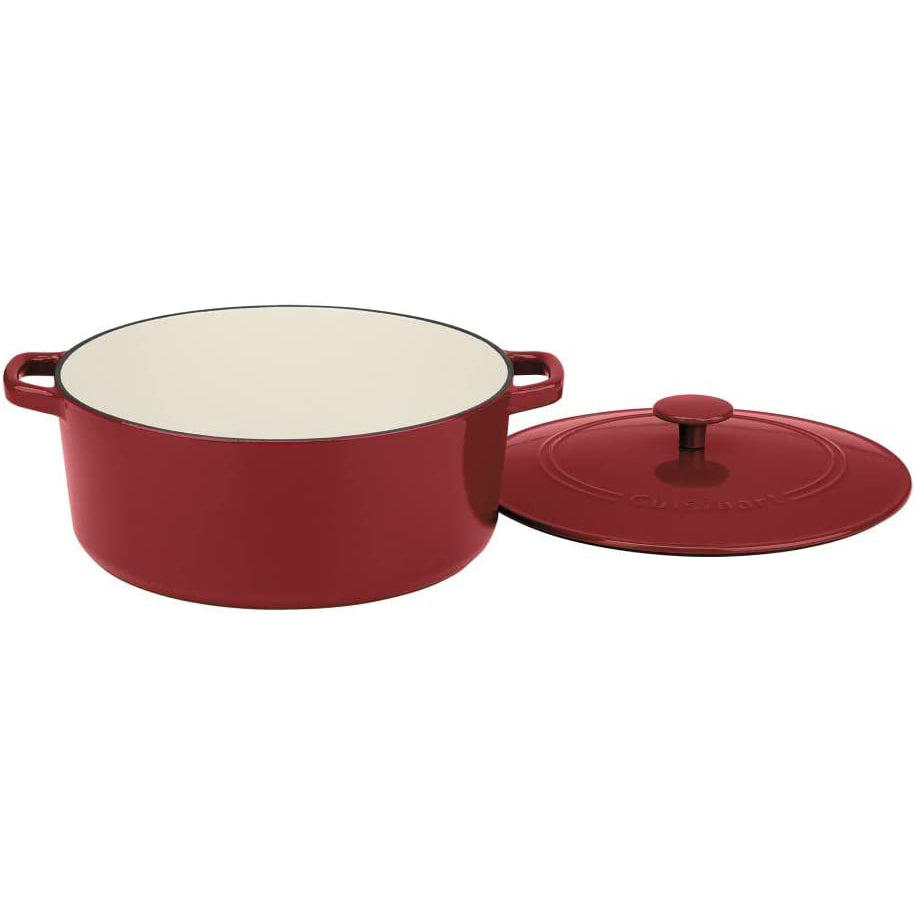 Cuisinart Chef's Classic Enameled Cast Iron 7-Quart Round Covered Casserole, Cardinal Red