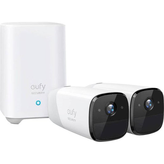 eufy Security - eufyCam 2 Pro 2-Camera Indoor/Outdoor Wireless 2K 16G Home Security System - White