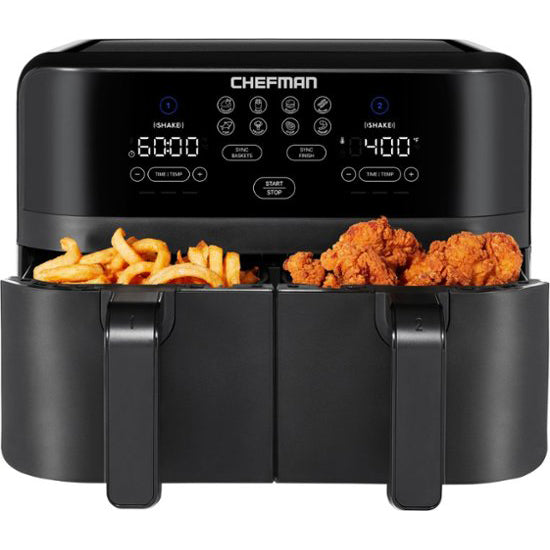 Chefman TurboFry 9 Qt. Digital Touch Dual Basket Air Fryer - Matte Black