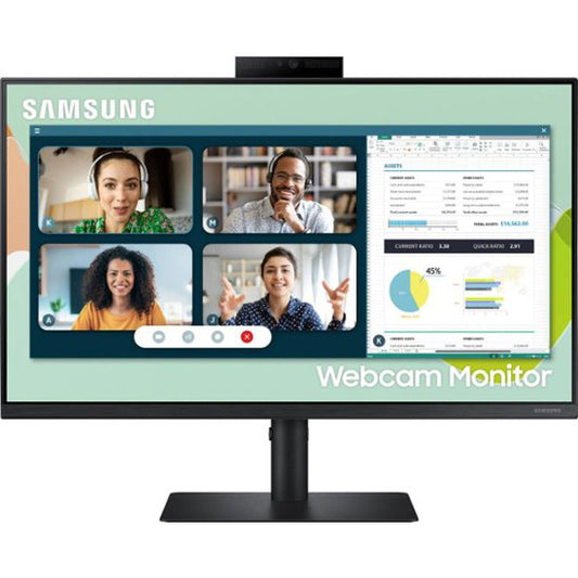 Samsung - A400 Series 24" IPS LED FHD FreeSync Monitor with Webcam - Black