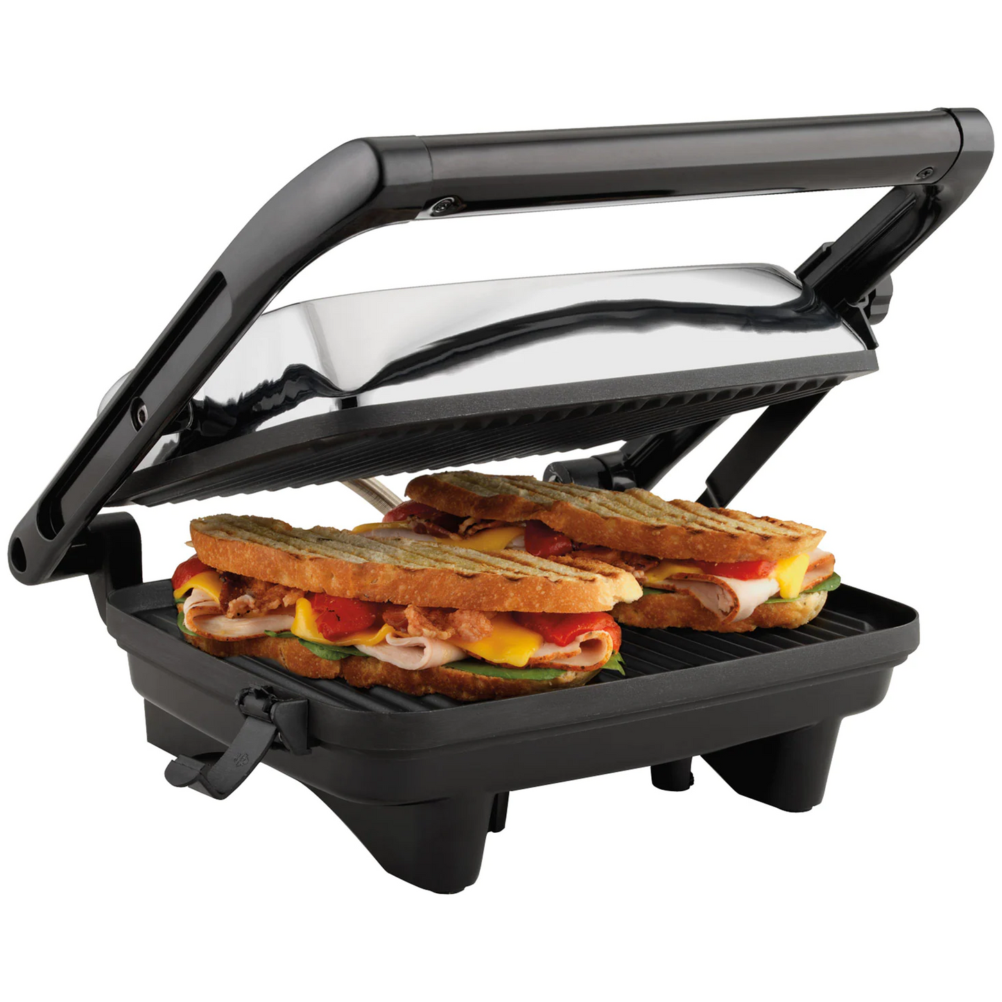 Hamilton Beach - Panini Press Gourmet Sandwich Maker - Chrome