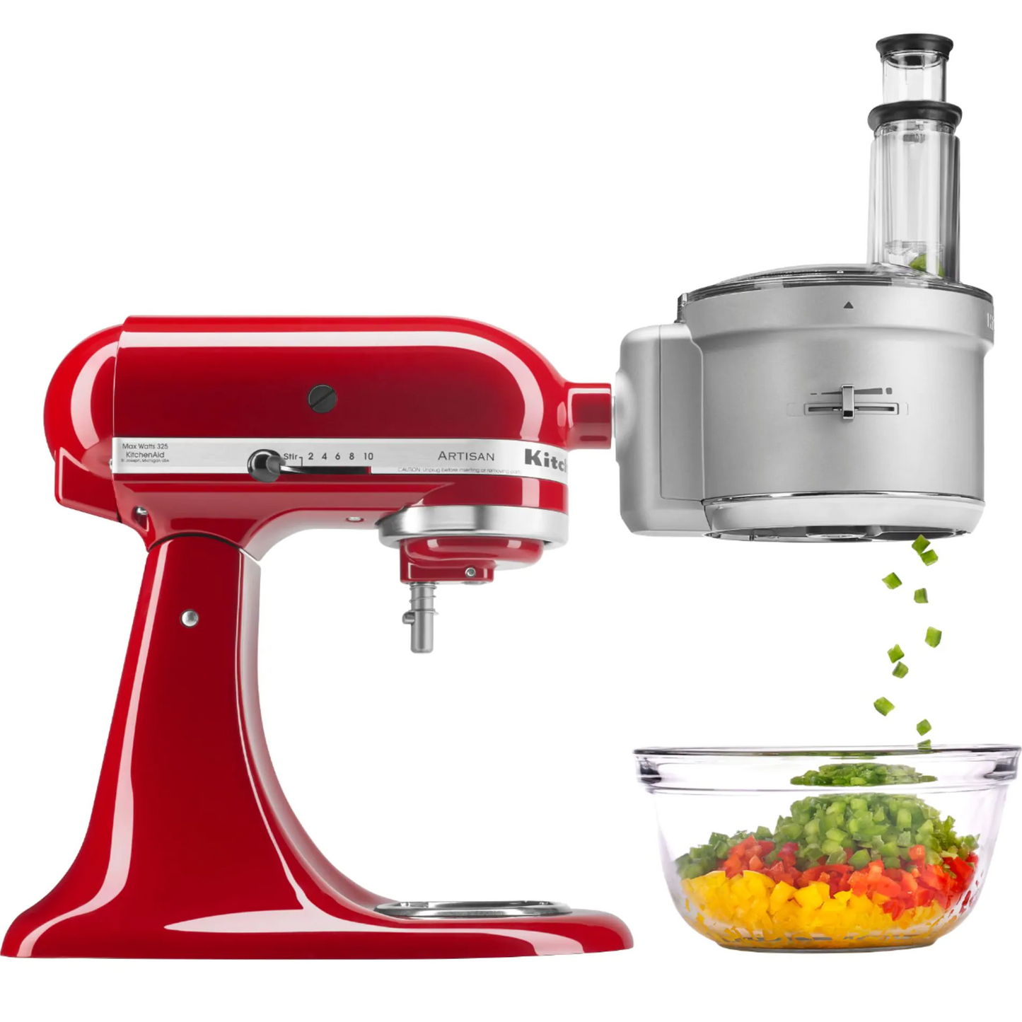 KitchenAid - KSM2FPA Food Processor Attachment Kit with Commercial Style Dicing - Silver