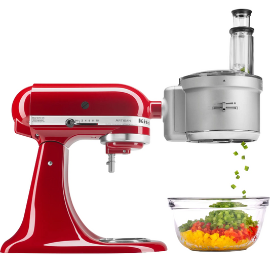 KitchenAid - KSM2FPA Food Processor Attachment Kit with Commercial Style Dicing - Silver